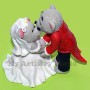 Wedding Bear couple cake topper