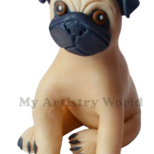 Pug cake topper