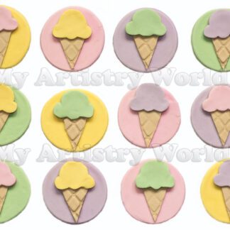 Ice Cream Cone cupcake toppers