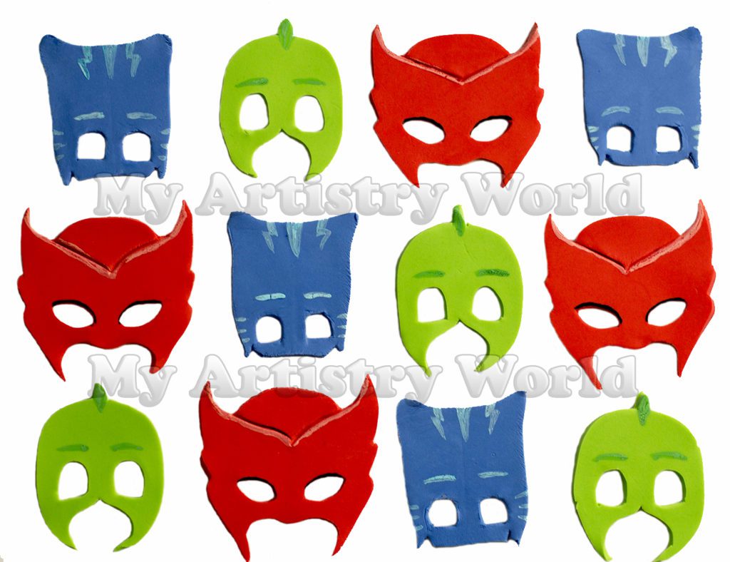 PJ Masks cupcake toppers - My Artistry World