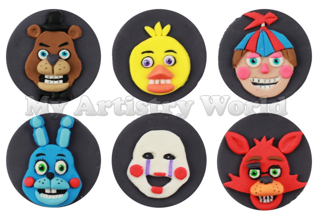 Five Nights at Freddy's cupcake toppers - My Artistry World