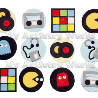 1980's themed cupcake toppers