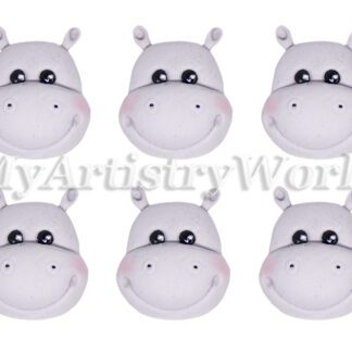 Hippo cupcake toppers