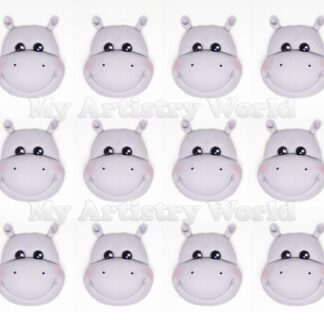 Hippo cupcake toppers