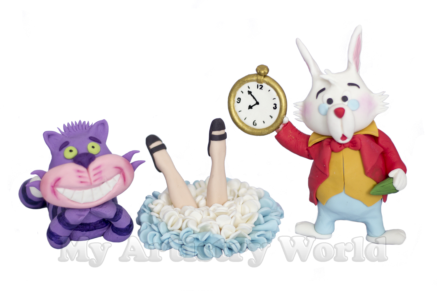 Alice in Wonderland cake toppers set - My Artistry World