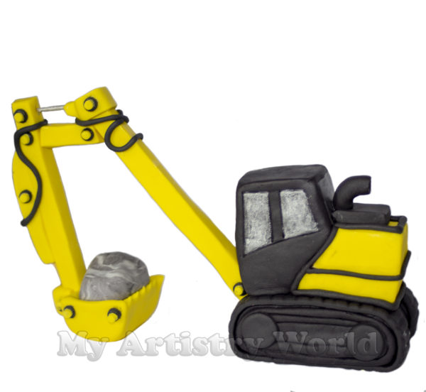 Excavator cake topper