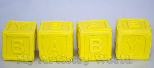 BABY 4 blocks cake toppers