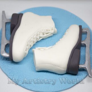 Ice skates cake topper