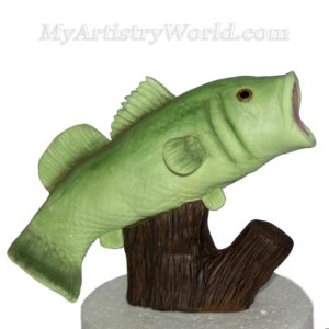 Fish on a log cake topper. .