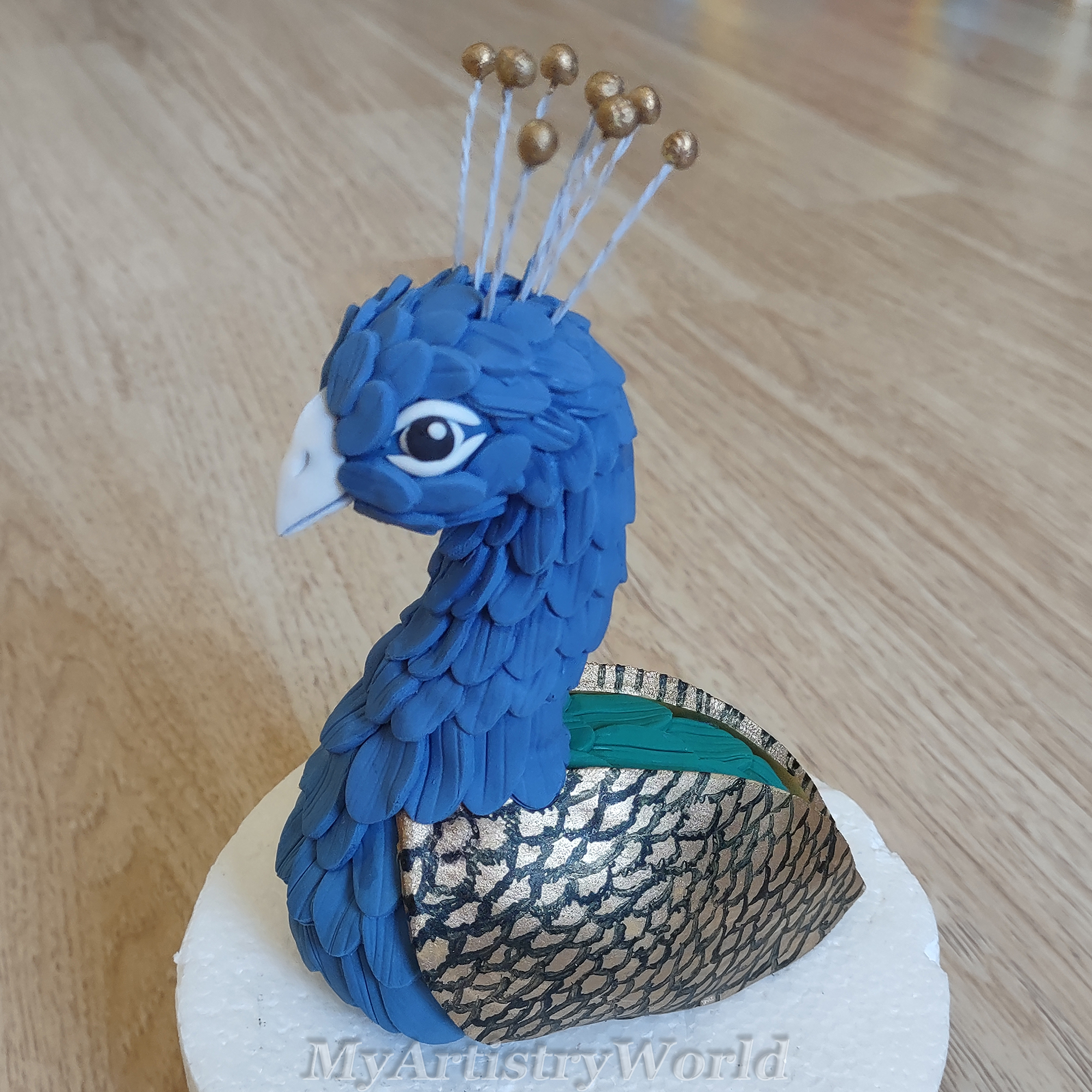 Peacock cake topper