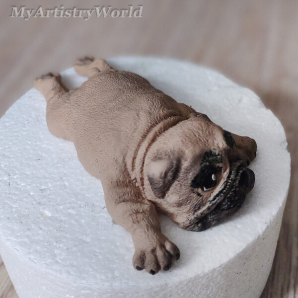 Pug cake topper