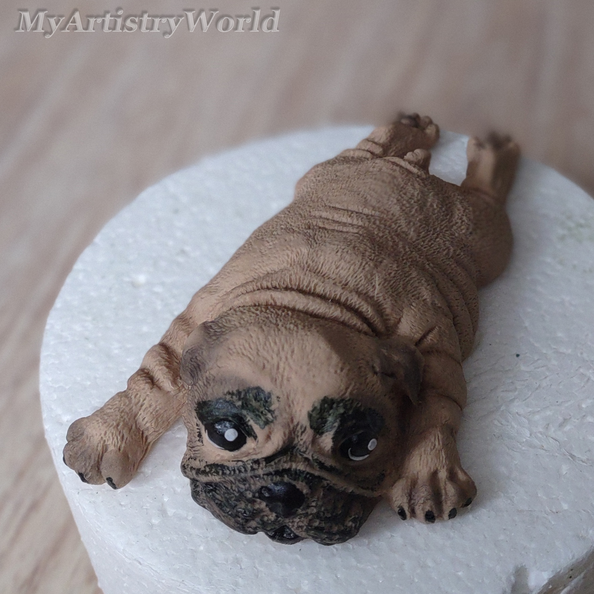 Pug cake topper