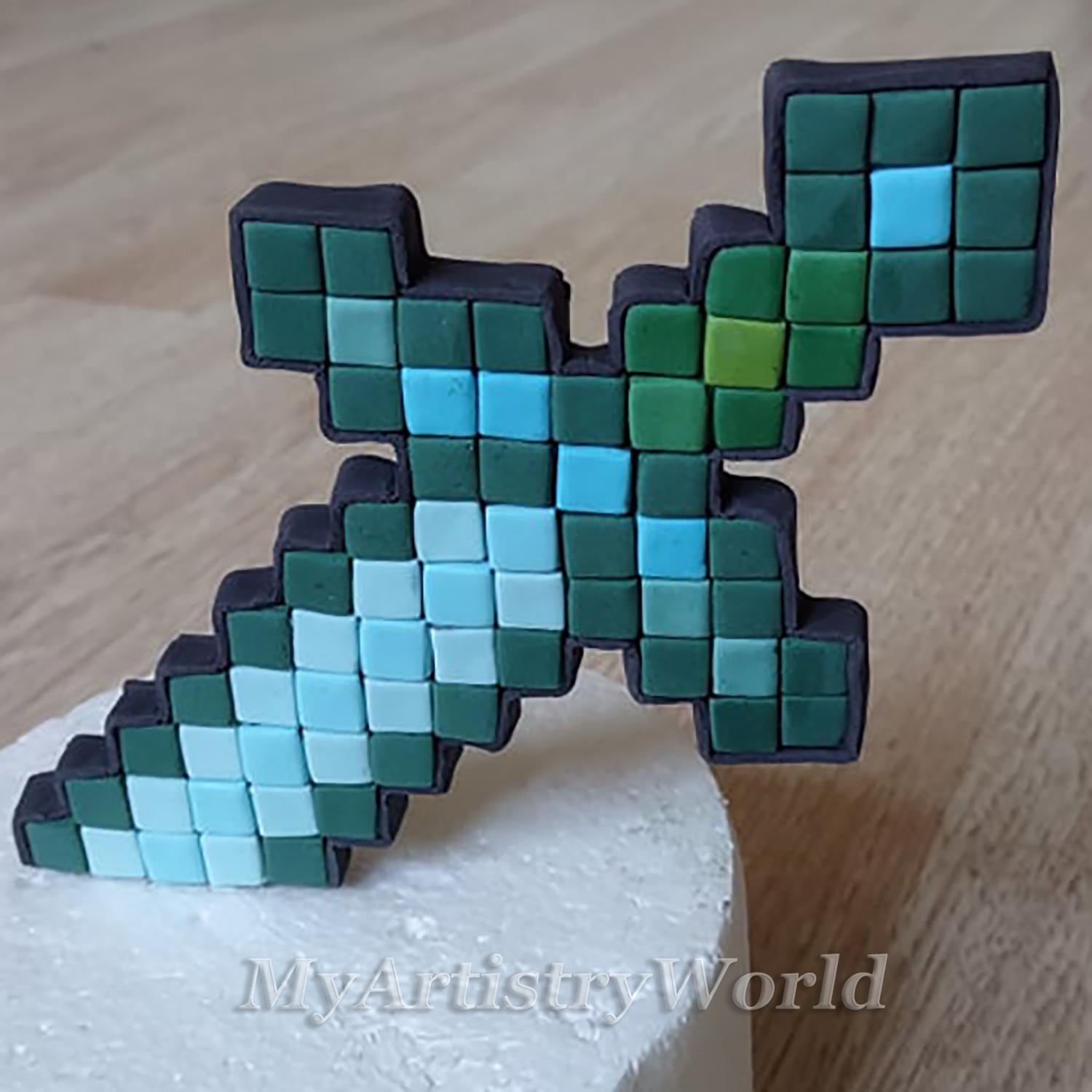 Minecraft sword cake topper