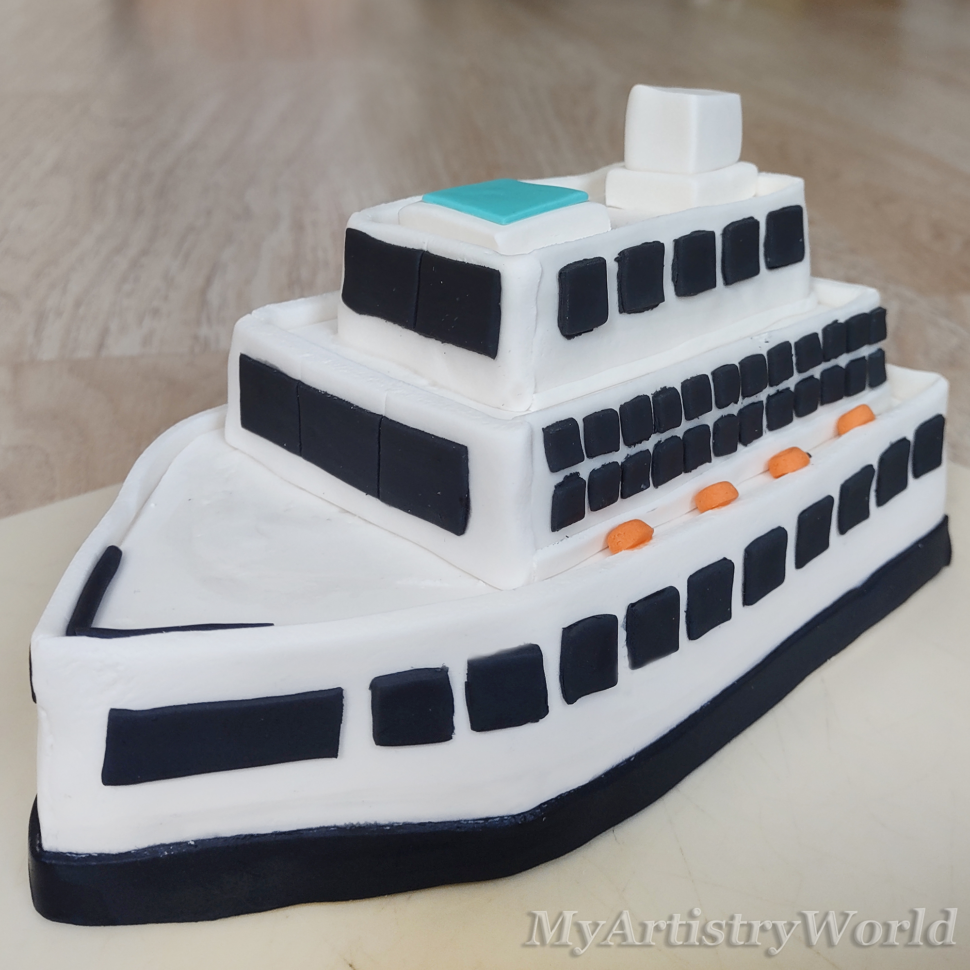 Cruise ship cake topper