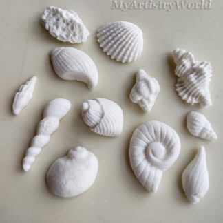 Small seashells cake toppers set