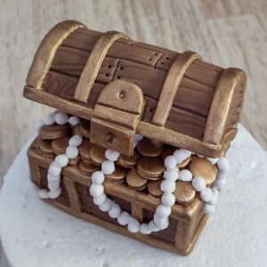 sugar paste treasure chest topper gum paste decoration