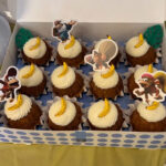Banana and leaves cupcake toppers Customer Photo Customer photo of banana and leaves cupcake toppers on birthday cupcakes