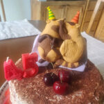 Raccoons cake topper Customer Review Customer photo of Raccoons cake topper on a birthday cake