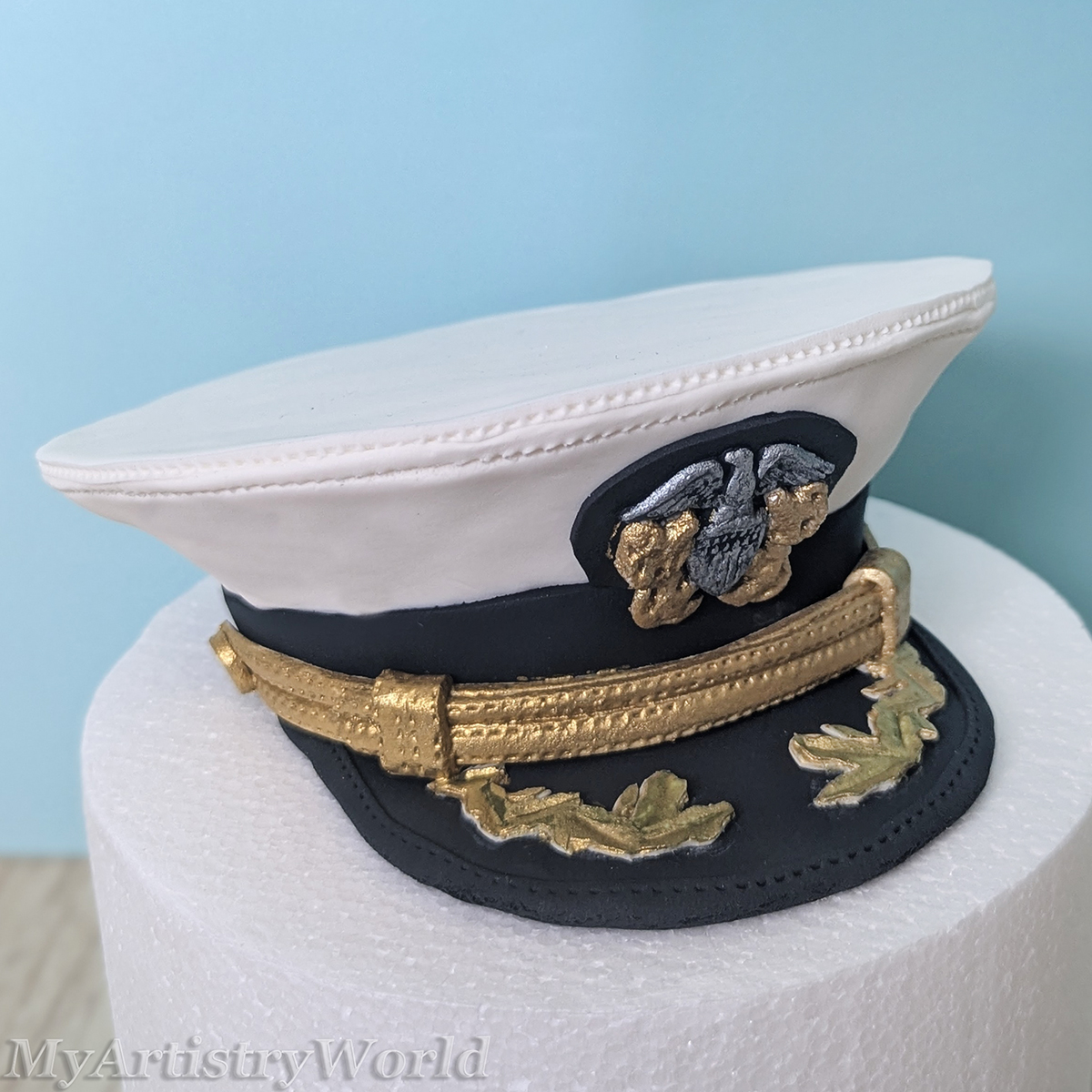 Custom U.S. Navy Officer Hat Cake Topper