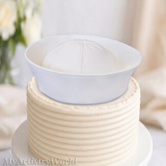 Custom U.S. Navy Dixie Cup sailor hat cake topper made from edible fondant