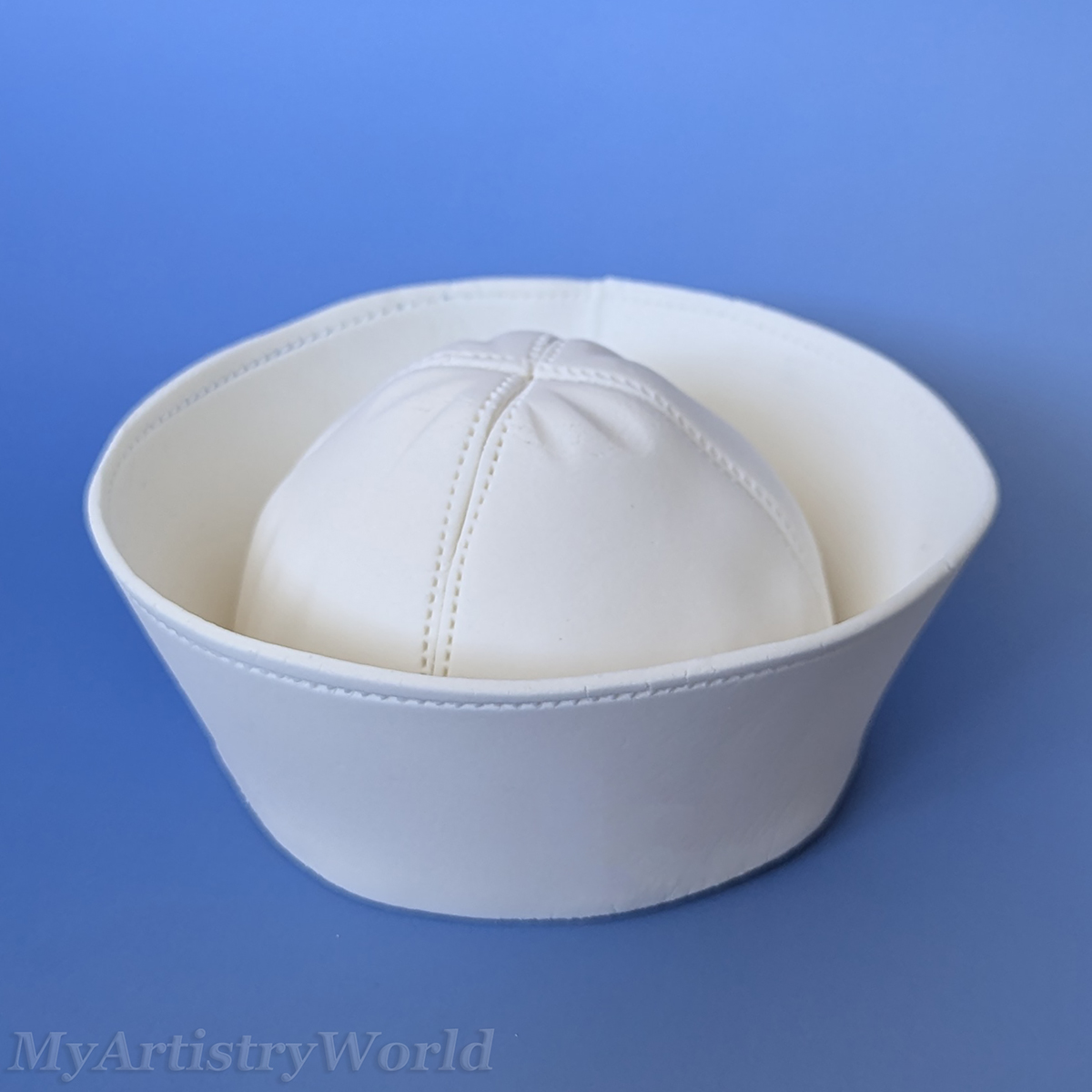 Custom U.S. Navy Dixie Cup sailor hat cake topper made from edible fondant