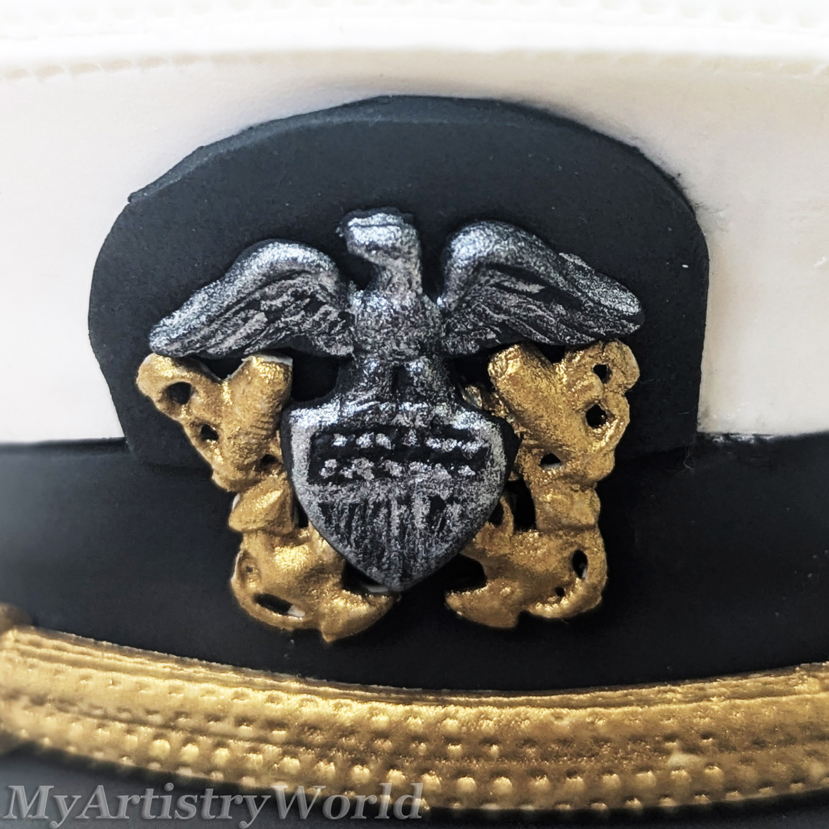 Custom U.S. Navy Officer Hat Cake Topper