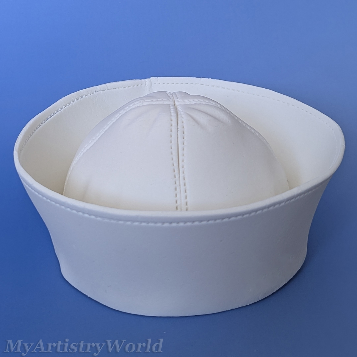 Custom U.S. Navy Dixie Cup sailor hat cake topper made from edible fondant