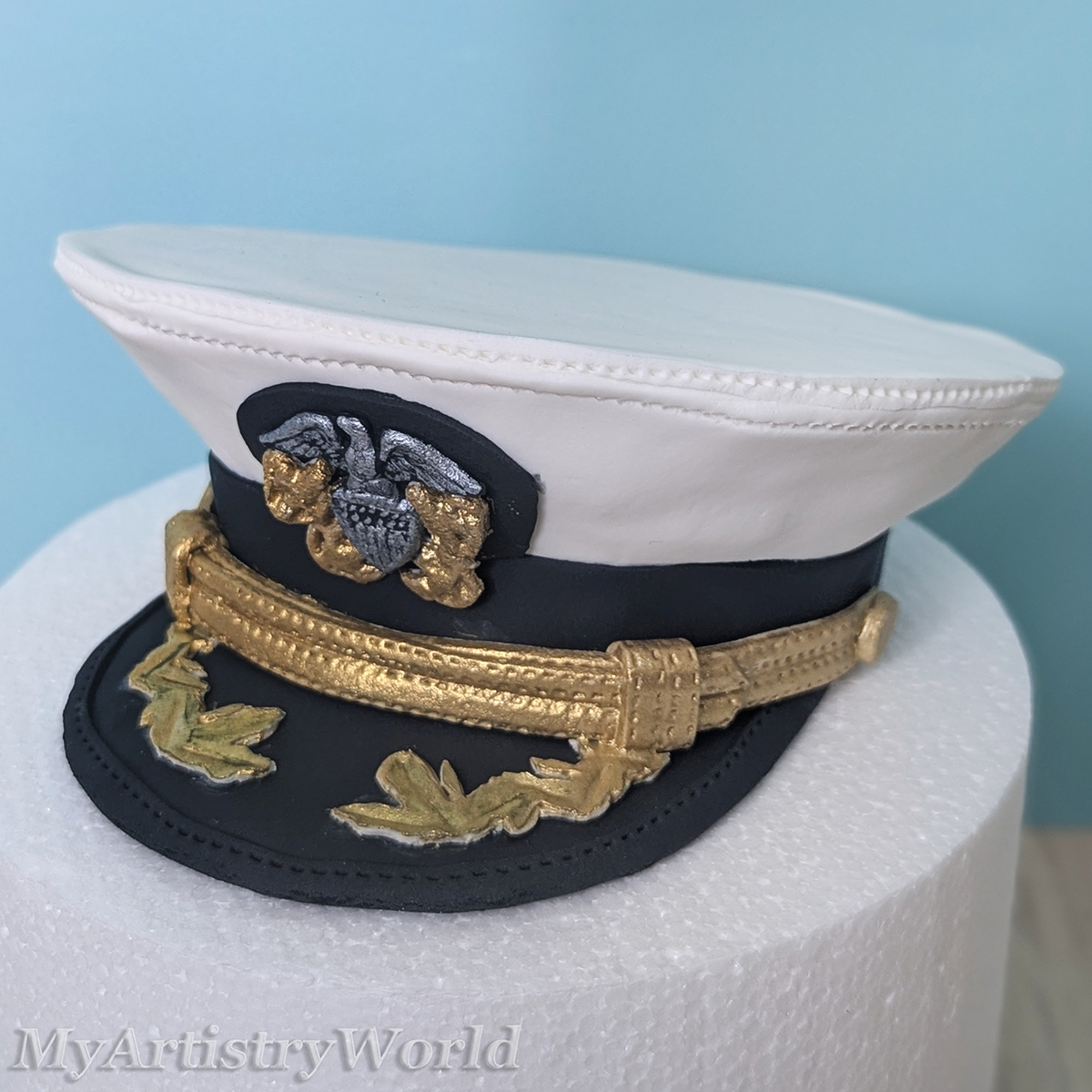 Custom U.S. Navy Officer Hat Cake Topper