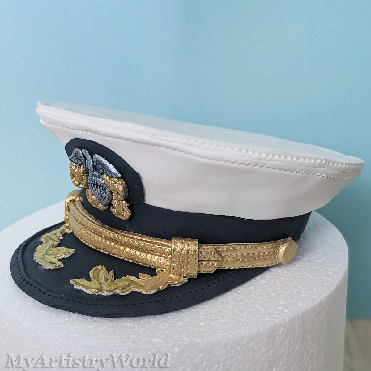 Custom U.S. Navy Officer Hat Cake Topper