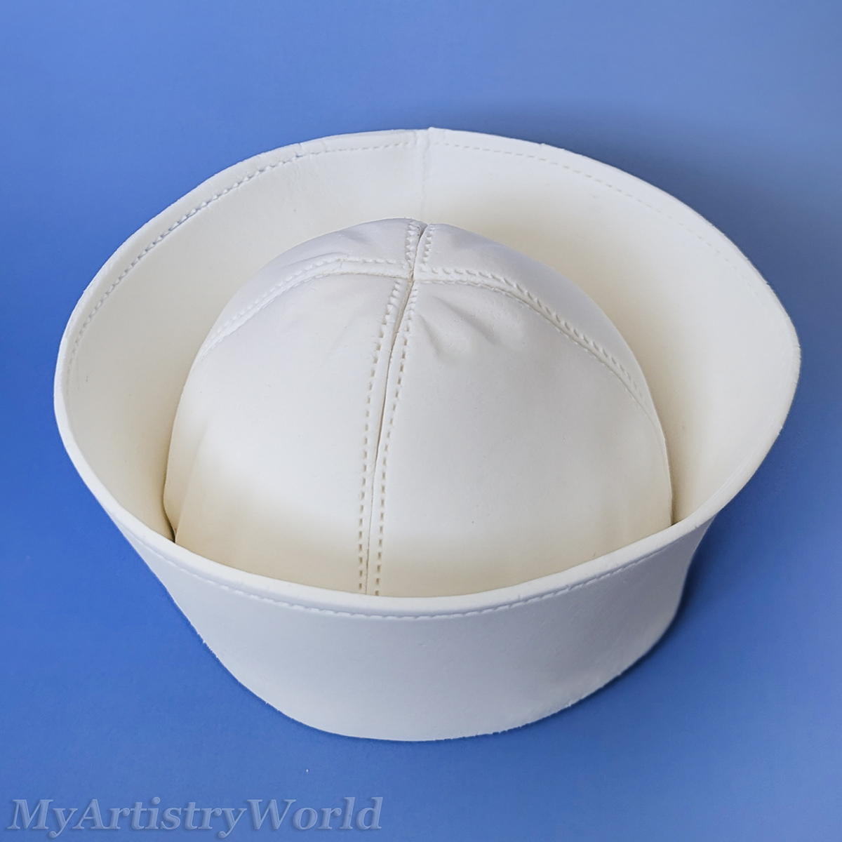 Custom U.S. Navy Dixie Cup sailor hat cake topper made from edible fondant