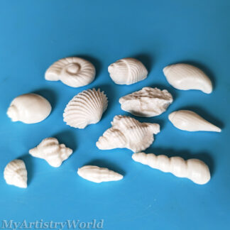 Small edible seashell cake toppers, Set of 12