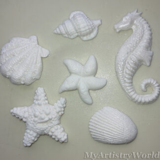 Edible seashell cake toppers, Set of six